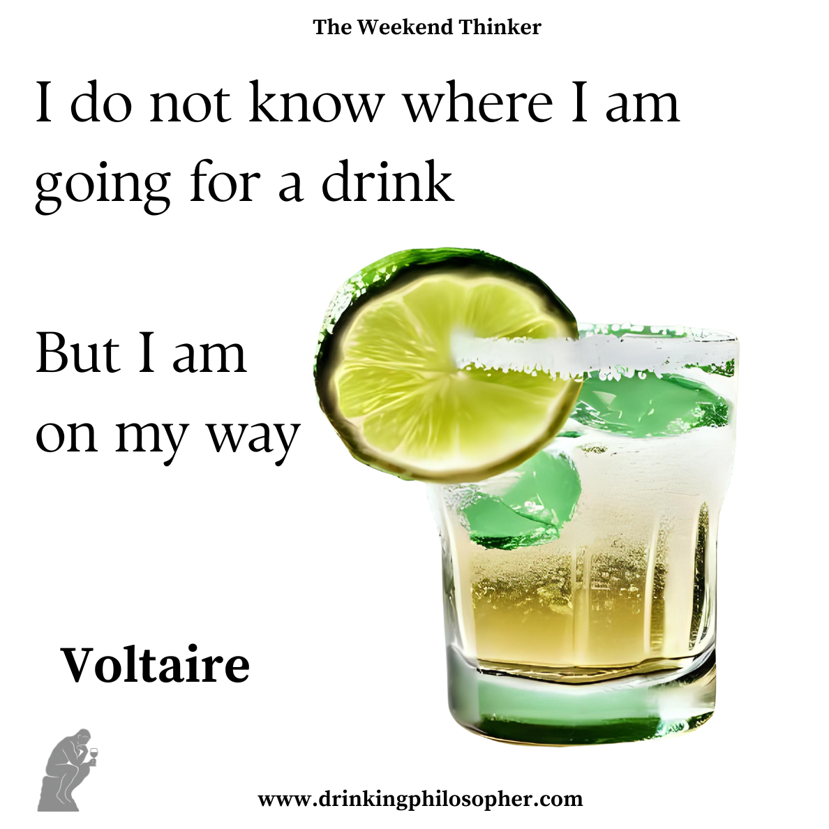I Don’t Know Where I’m Going for a Drink – Voltaire Poster